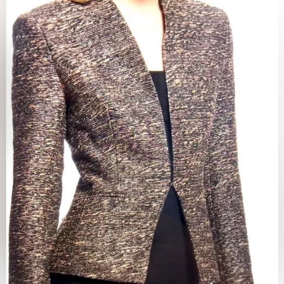TAHARI ARTHUR S. LEVINE PETITE Blazer Metallic Tweed Mix Colors Women size 12 P - Picture 9 of 14